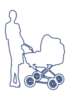 Pram Stroller Family Silhouette Kids Tracing Shape, Free Vectors File